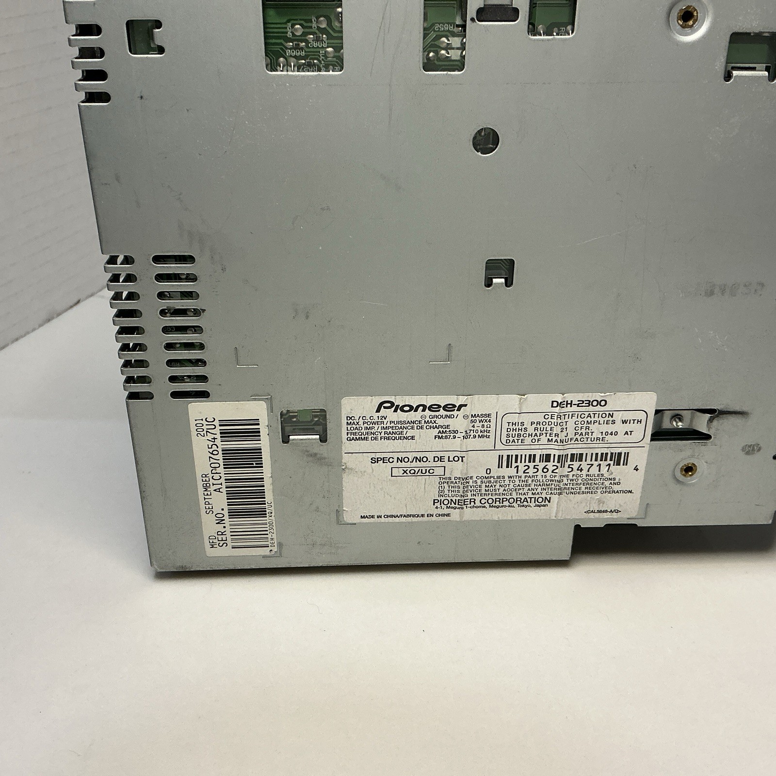 Pioneer Car Radio 2001 MOSFET 50 Wx4