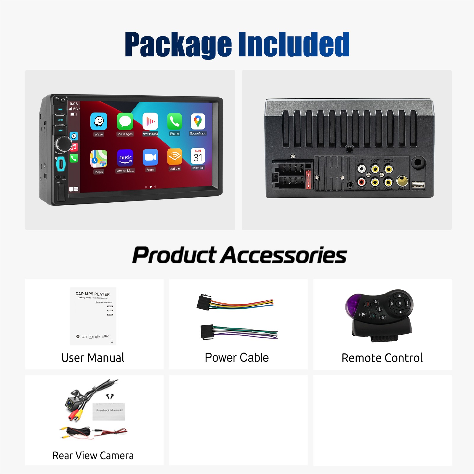 Single 1 DIN Car Stereo In-Dash Head Unit FM RDS MP3 Player USB SD Bluetooth AUX