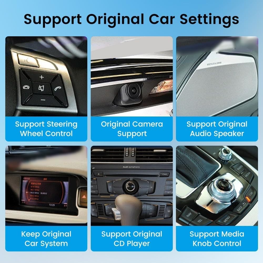 8.8″ Car Radio Wireless Android Auto CarPlay 8+128GB For AUDI A6 S6 C6 RS6 05-11