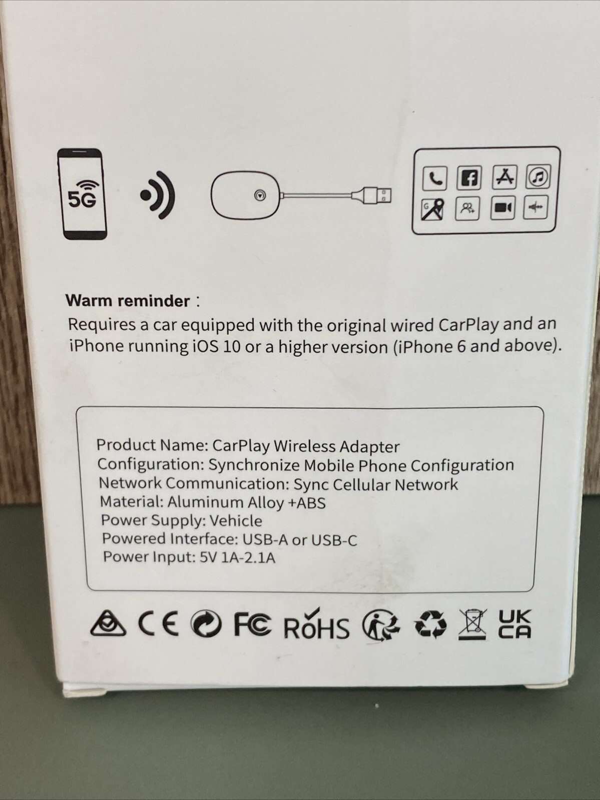 Wireless CarPlay Adapter 2024 Upgraded, Converts Factory Wired-iPhone Compatible