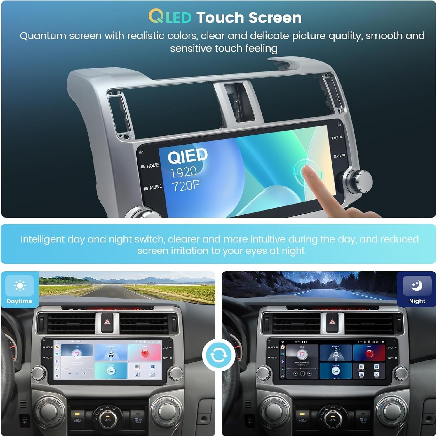 Roadanvi 2K 10.25″ Car Stereo for Toyota 4Runner 2010-2019 Apple Carplay Radio