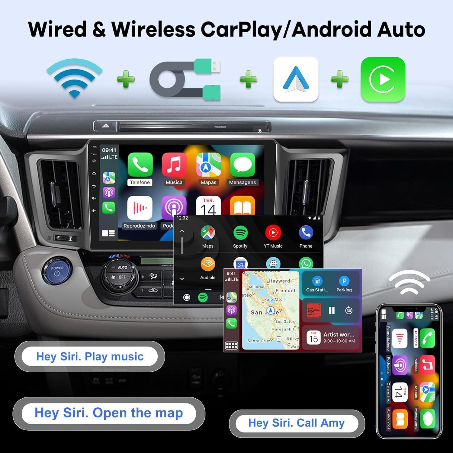 5G WiFi Car Stereo Radio GPS for Toyota RAV4 2013-2018 with Carplay/Android Auto