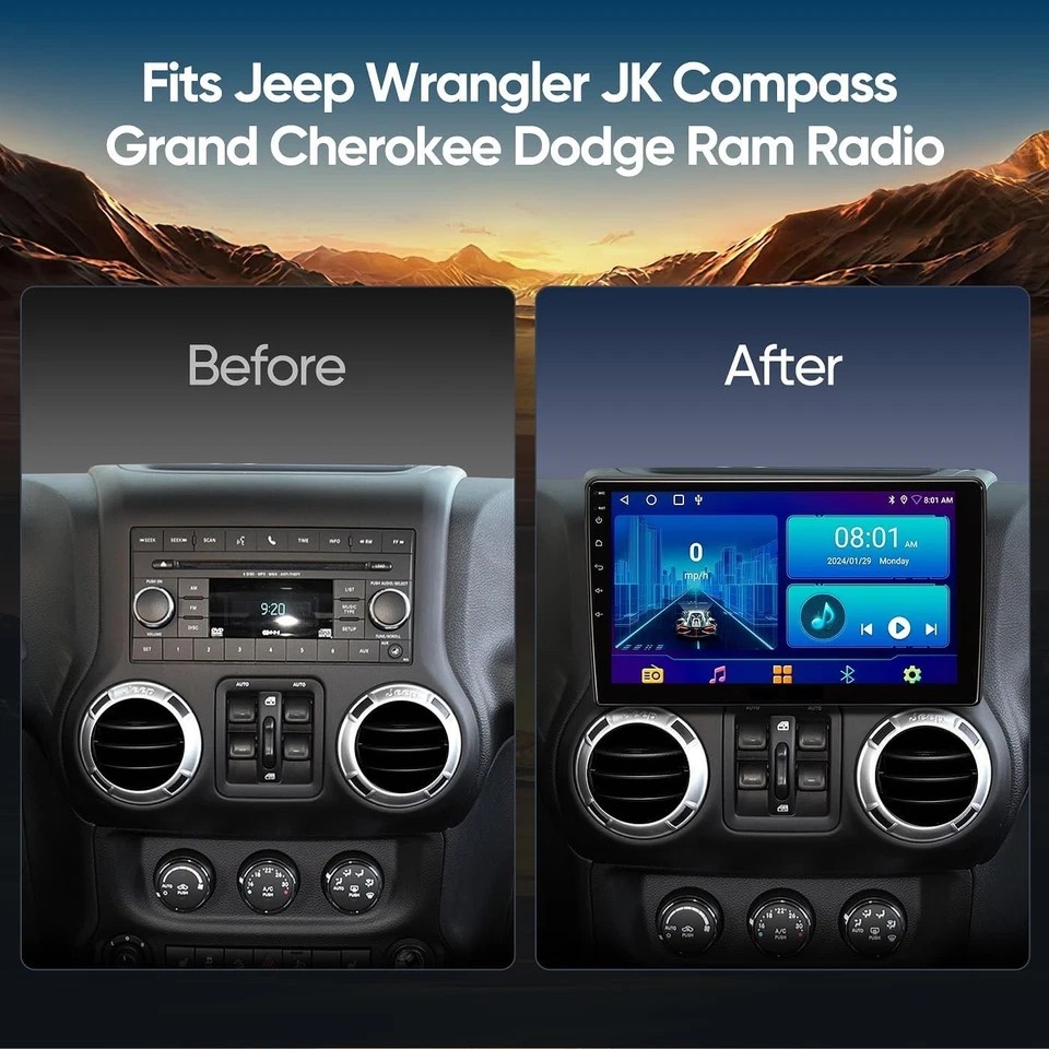 For Jeep Wrangler 2007-2017 Android 15 Car Radio Stereo Touch Screen Carplay GPS