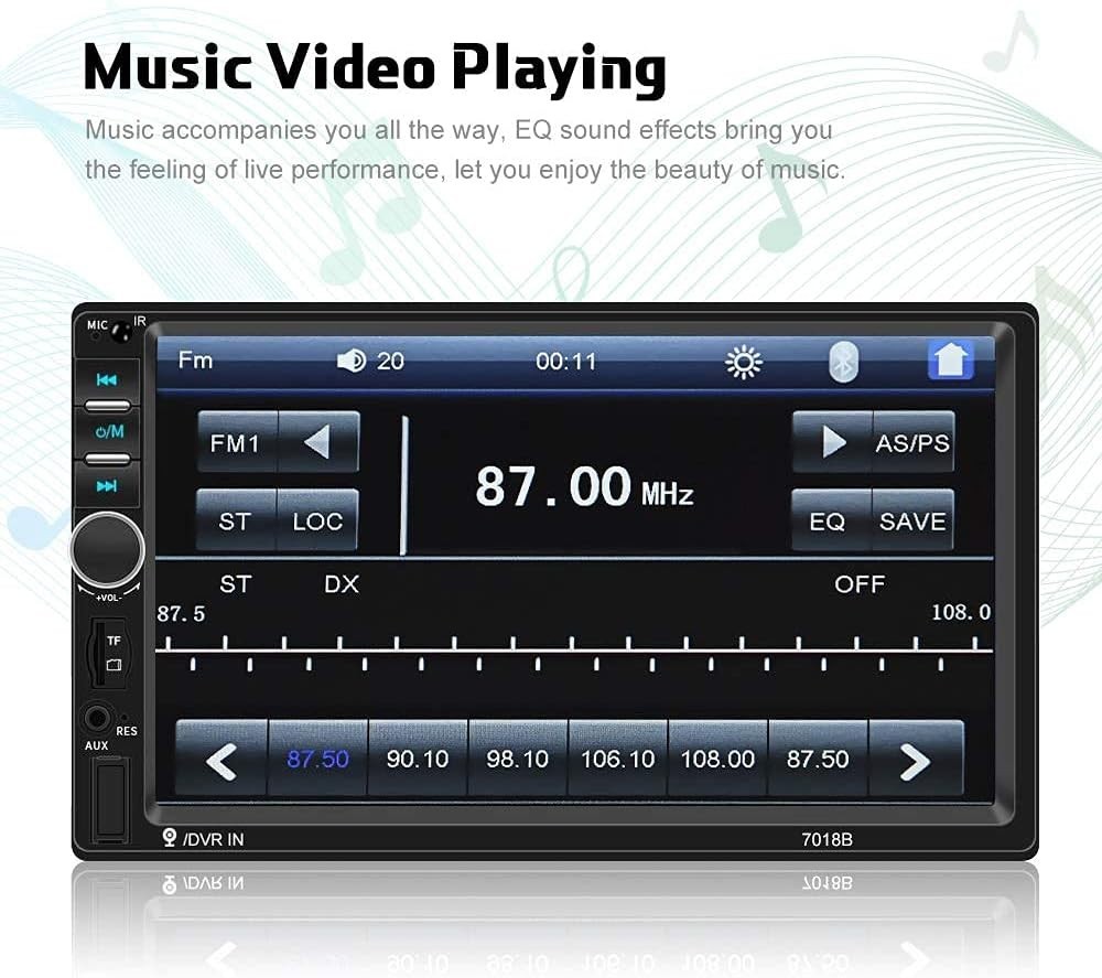 Double Din Car Radio Head Unit + Rearview Camera