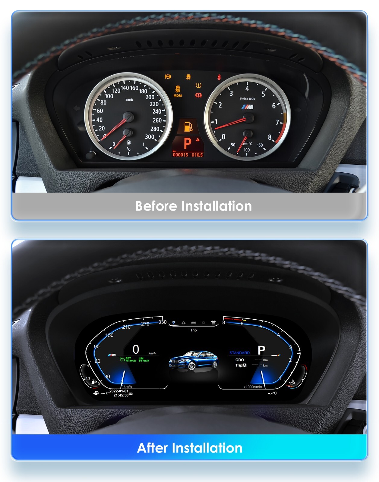 12.3″ LCD Digital Cluster Multifunctional Speedometer For BMW X5 E70 2007-2013
