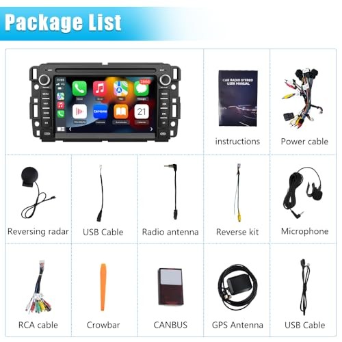 Car Radio Stereo for Chevy Silverado 2007-2014 Tahoe GMC Sierra 2GB+64GB