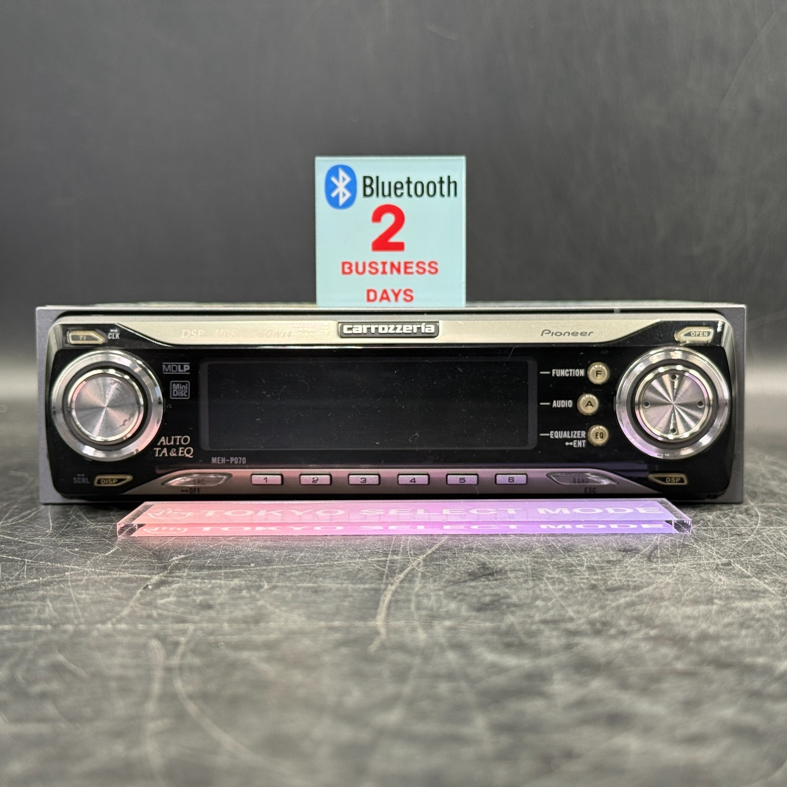 Pioneer Carrozzeria MEH-P070 Car Audio MD Player 1DIN DSP Added Bluetooth Stock