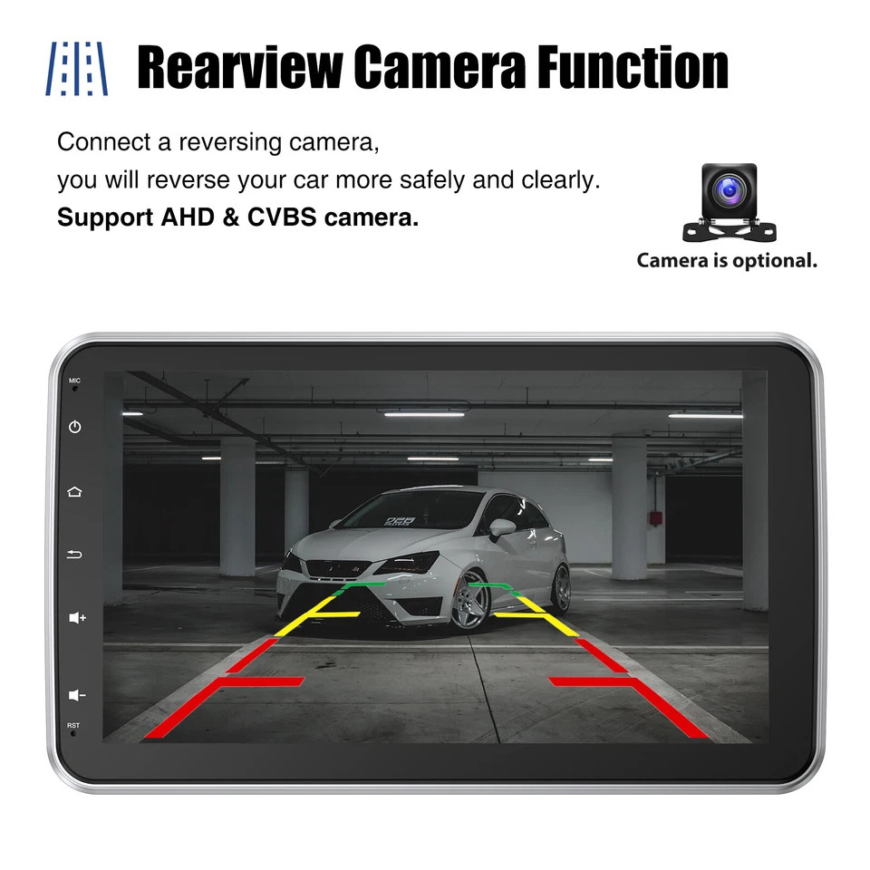 10.1” Android 15.0 Touch Screen Double 2DIN Rotatable Car Stereo Radio GPS Wifi