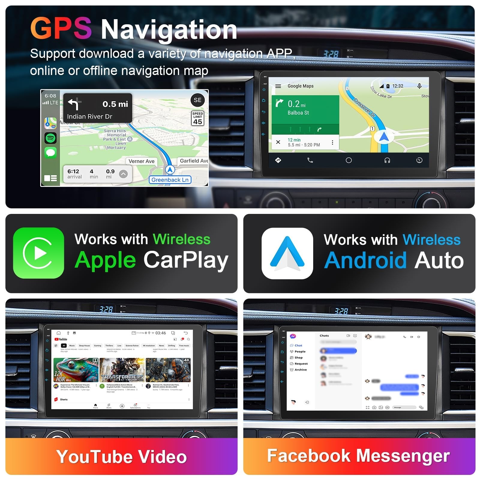 [8core 4+64G] 10.2” Car Radio Stereo for Toyota Highlander 2014-2019 CarPlay…