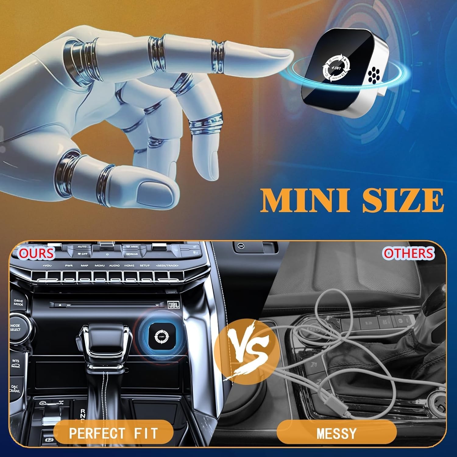 4 in 1 Screen Mirroring Wireless CarPlay Adapte, 2026 Upgraded Wired to Wireless