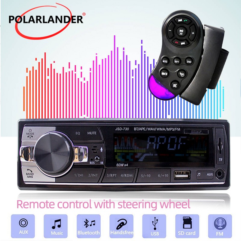FM MP3 USB SD AUX 1 Din Bluetooth Car Radio Receiver With Remote Control