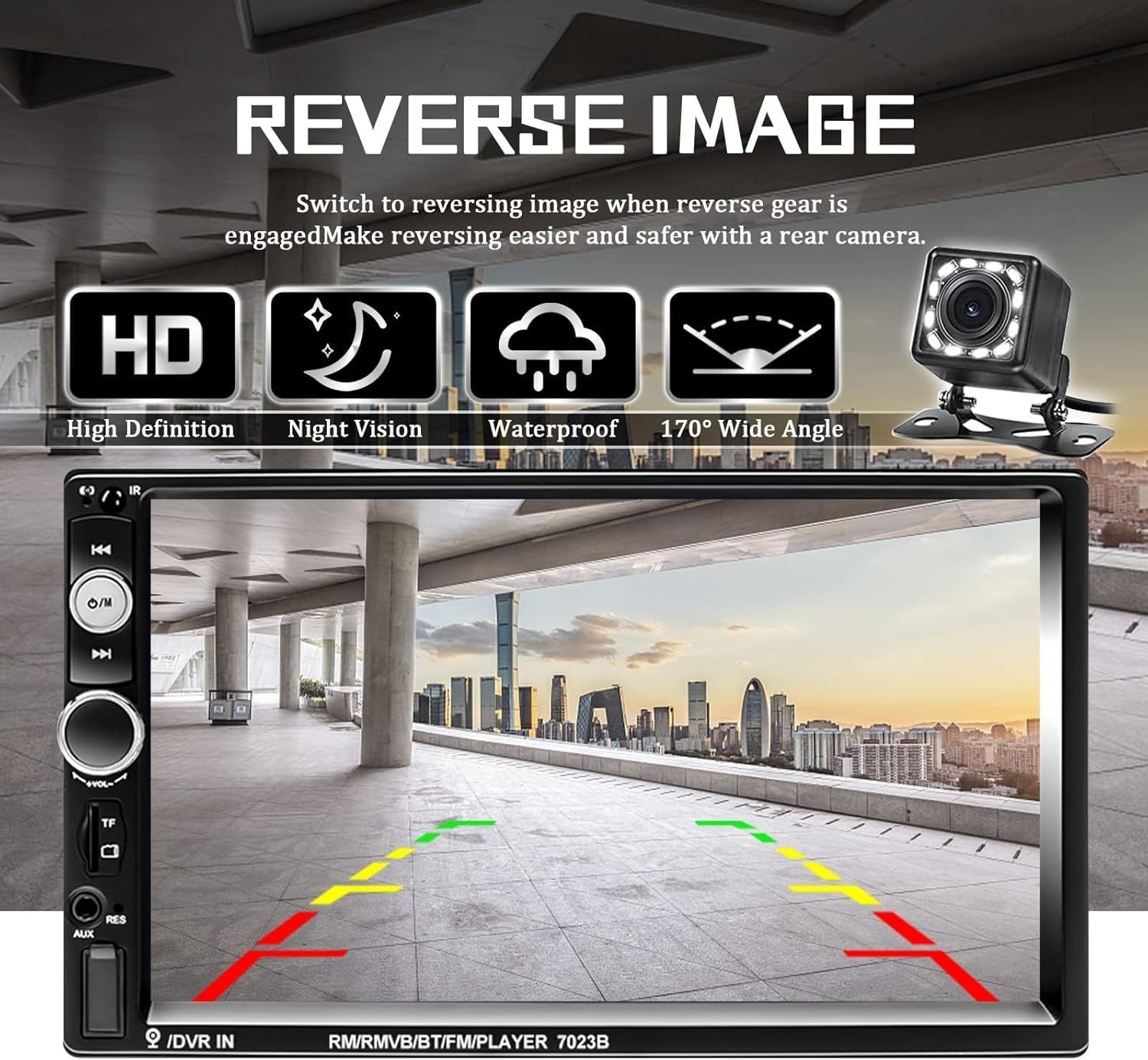 7″ HD Touch Screen Car Stereo with Bluetooth & Backup Camera – Double Din