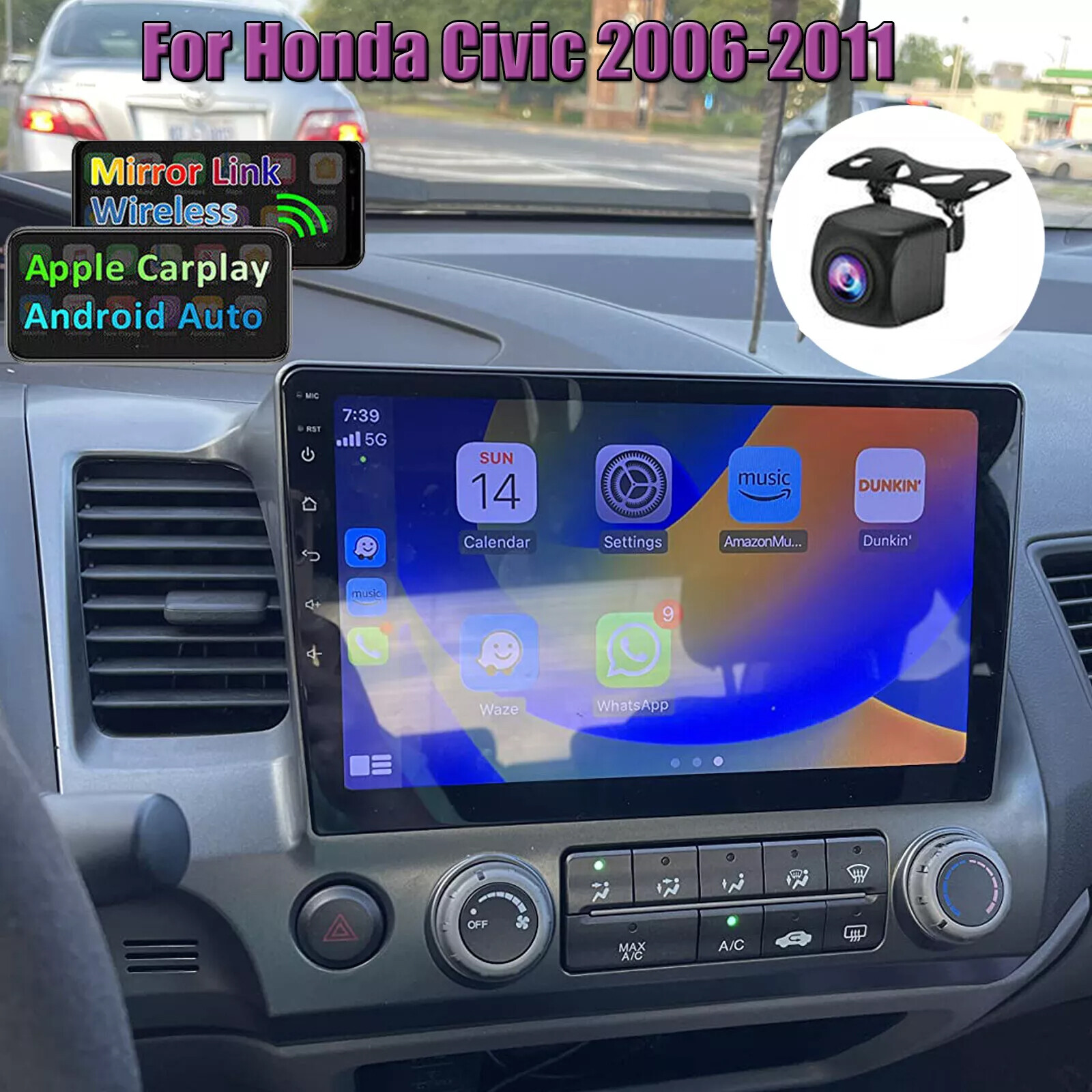 Android 12.0 Car Stereo Radio For Honda Civic 2006-2011 Navi GPS WiFi FM RDS BT