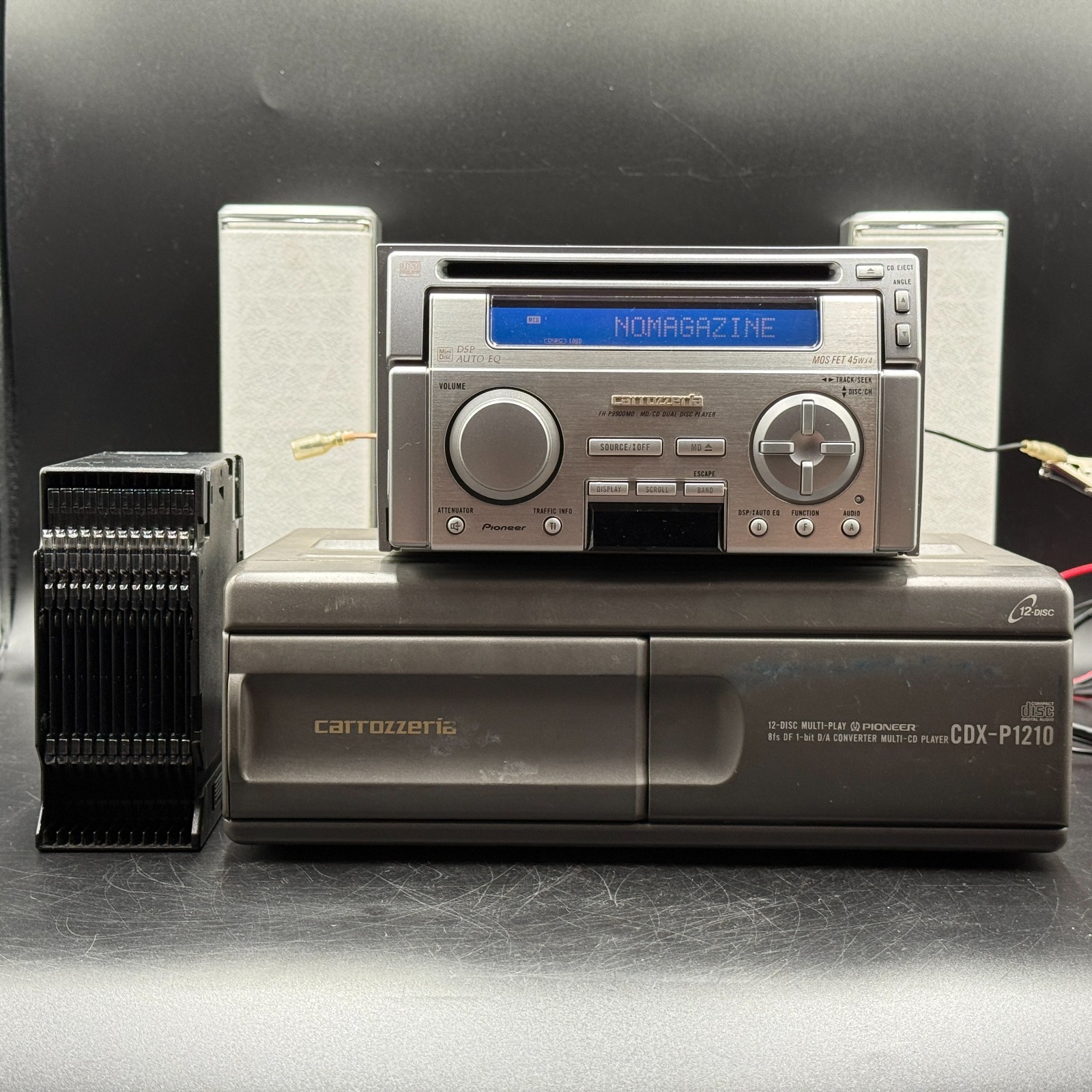 Pioneer Carrozzeria FH-P9900MD & CDX-P1210 12 Disc CD Changer 1999 Vintage Stock