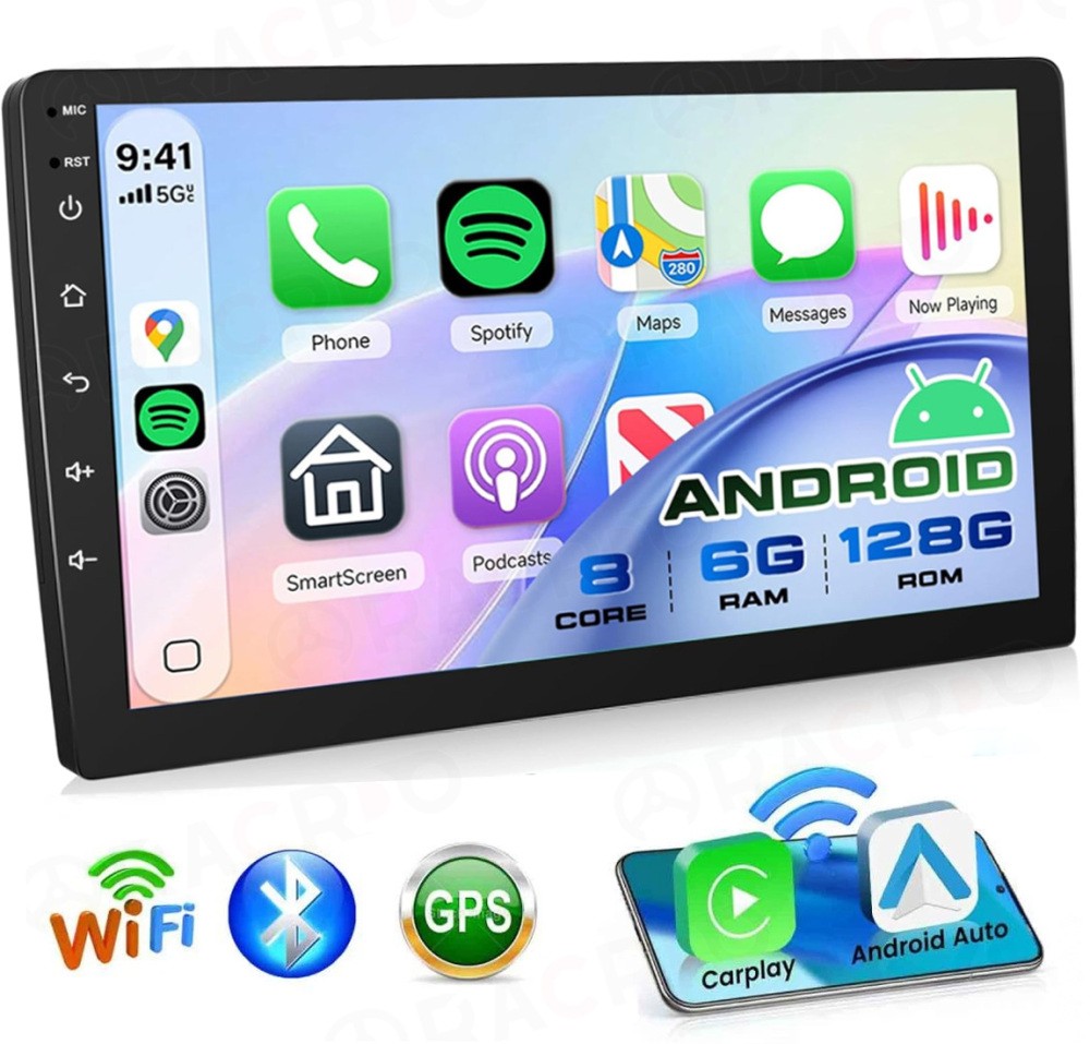 6G+128G 8 Core 2 Din CarPlay Car Stereo Radio Android 15.0 GPS Navi DSP WIFI IPS