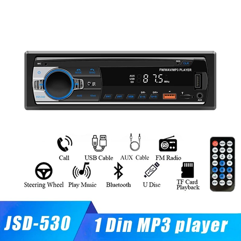 Bluetooth Car Stereo Audio In-Dash FM Aux Input Receiver SD USB MP3 Radio Player
