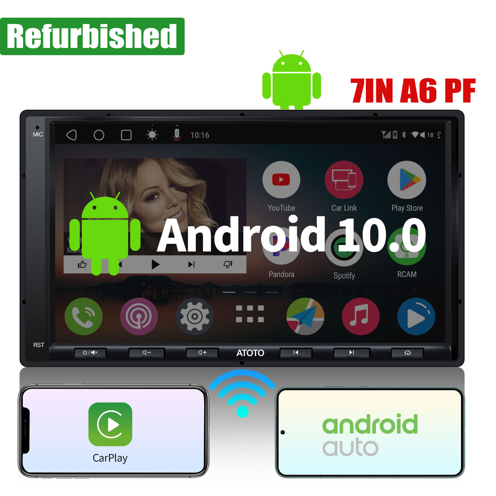 ATOTO A6 PF 7in 2DIN Car Stereo-2+32G GPS Tracking Wireless Android Auto&CarPlay