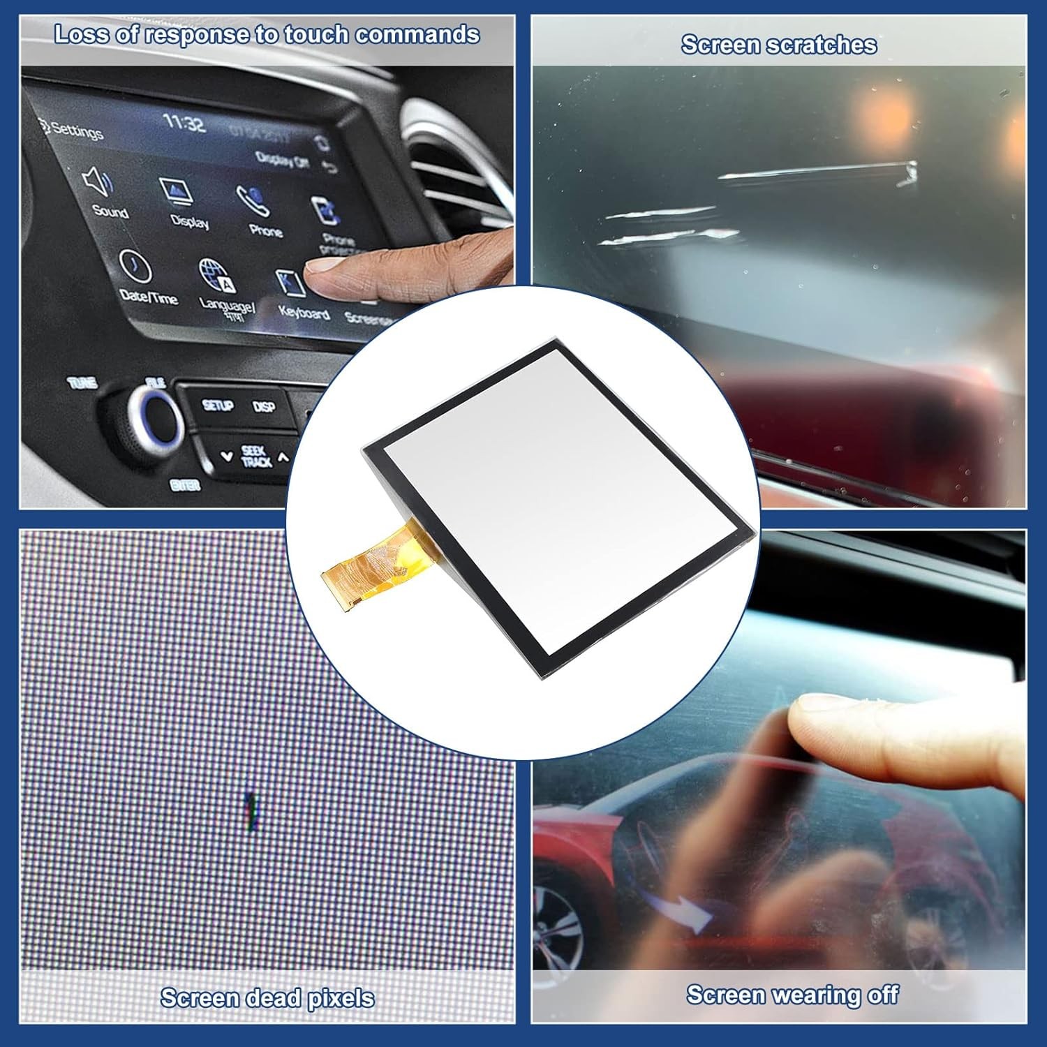 Uconnect Touch Screen Digitizer Replacement Radio Navigation Fit Ram Jeep Dodge