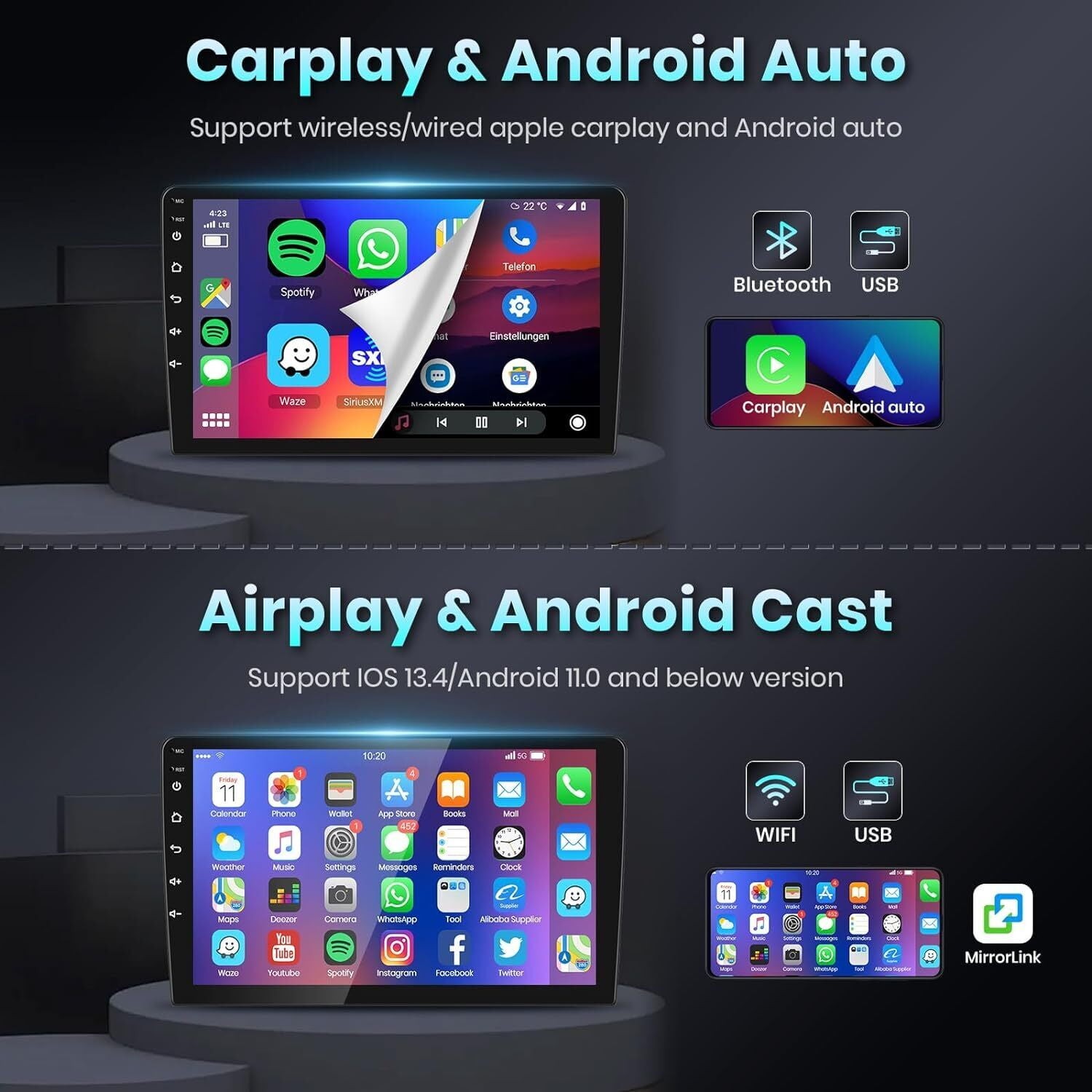 4+64G Car Stereo Radio For Toyota Corolla 2000-2006 Apple Carplay WIFI GPS Navi