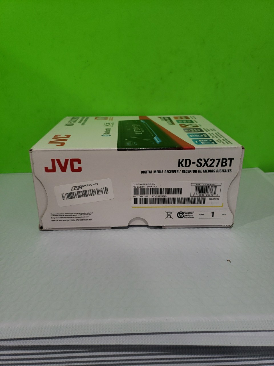 JVC KD-SX27BT Car Stereo with Bluetooth, 100W Digital Media Receiver New