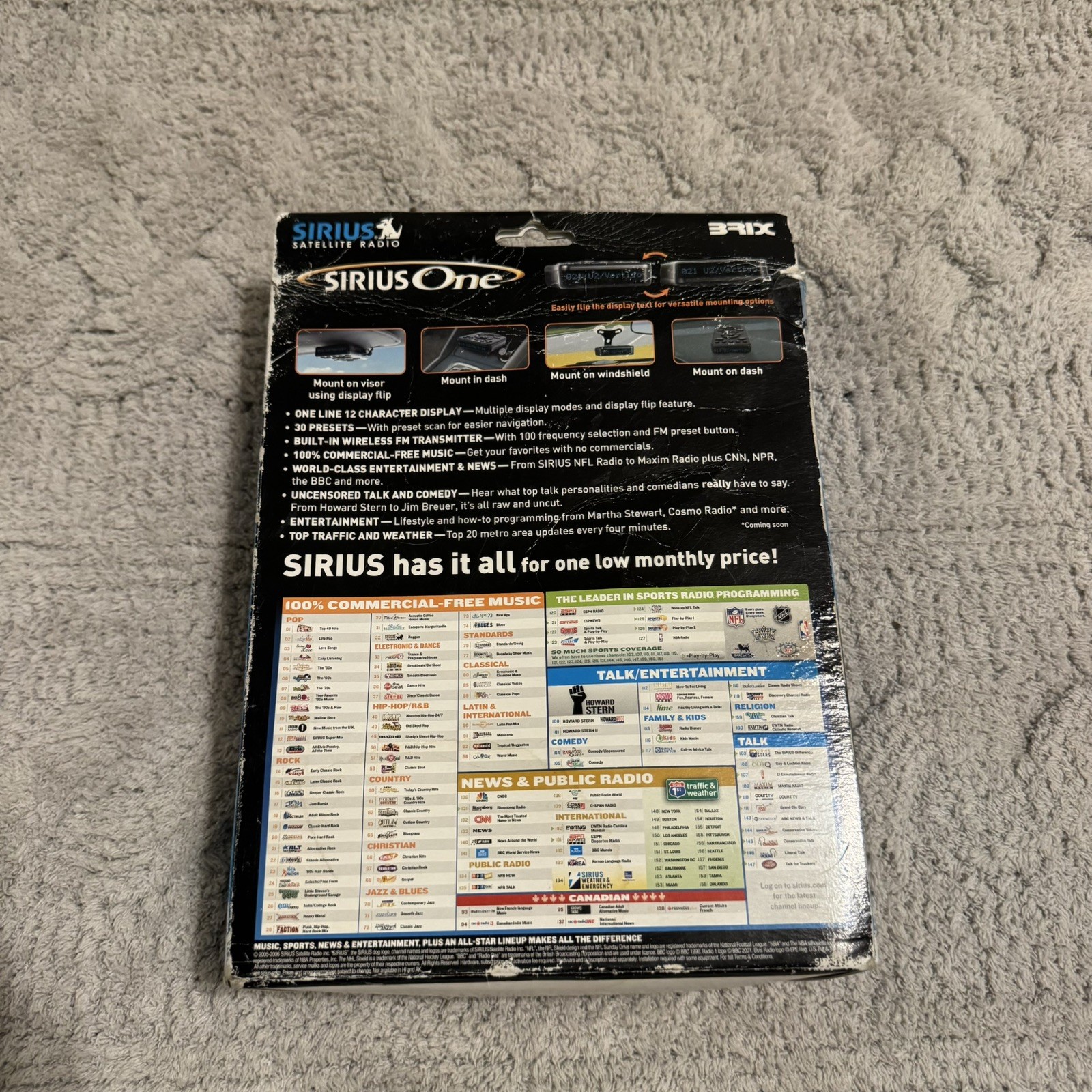 Sirius Satellite Radio Sirius One SV1 All In One with Remote Control New Sealed