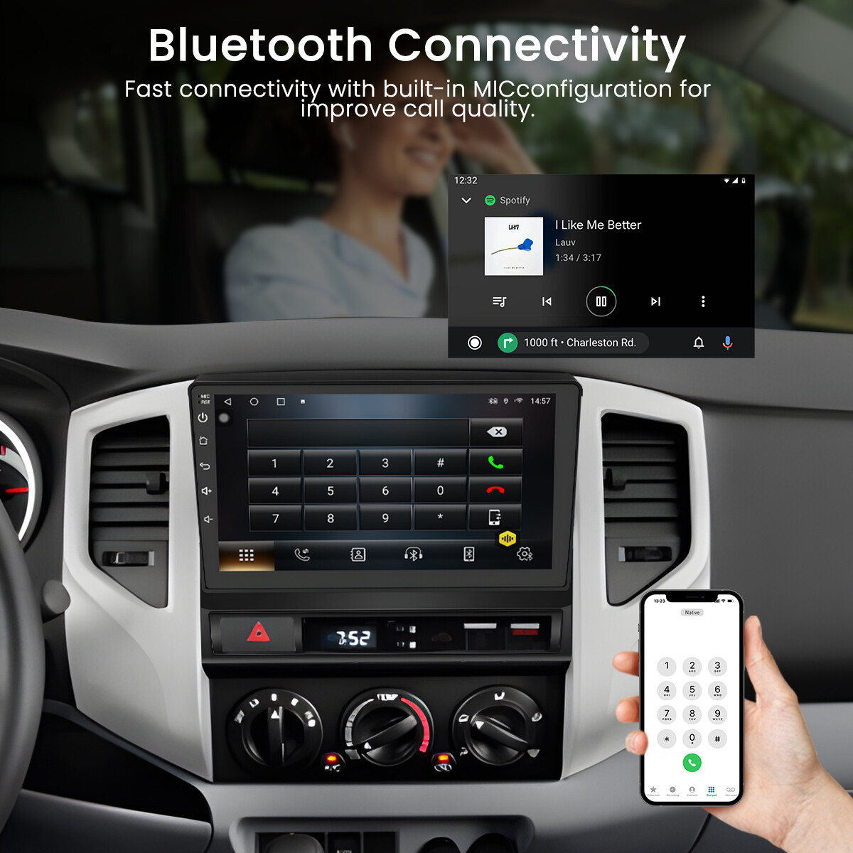 For Toyota Tacoma 2005-2013 Apple CarPlay Android 12.0 Car Stereo Radio WiFi GPS