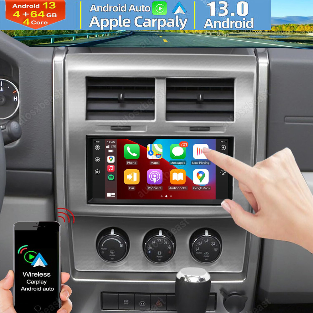 7″ Para Jeep Liberty 2008-2012 Android14 Car Stereo GPS Radio CarPlay