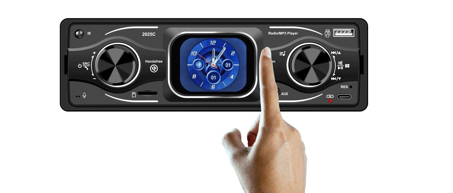 Car Bluetooth MP3 Stereo Radio Single Din Smart Touch FM/USB Head Unit 7-Color