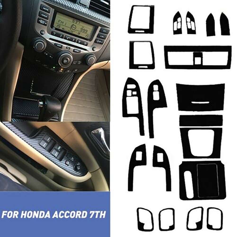 Interior Center Console Carbon Fiber Molding Sticker Decals For Accord 7th
