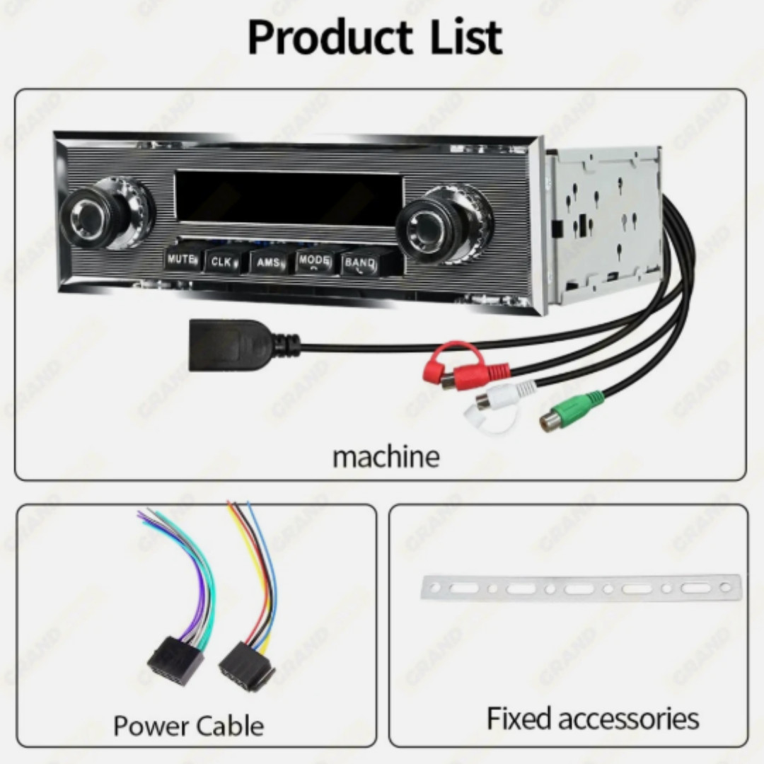 1 Din Car Radio MP3 Player Classic Car Retro Audio Stereo Support FM AUX EQ USB