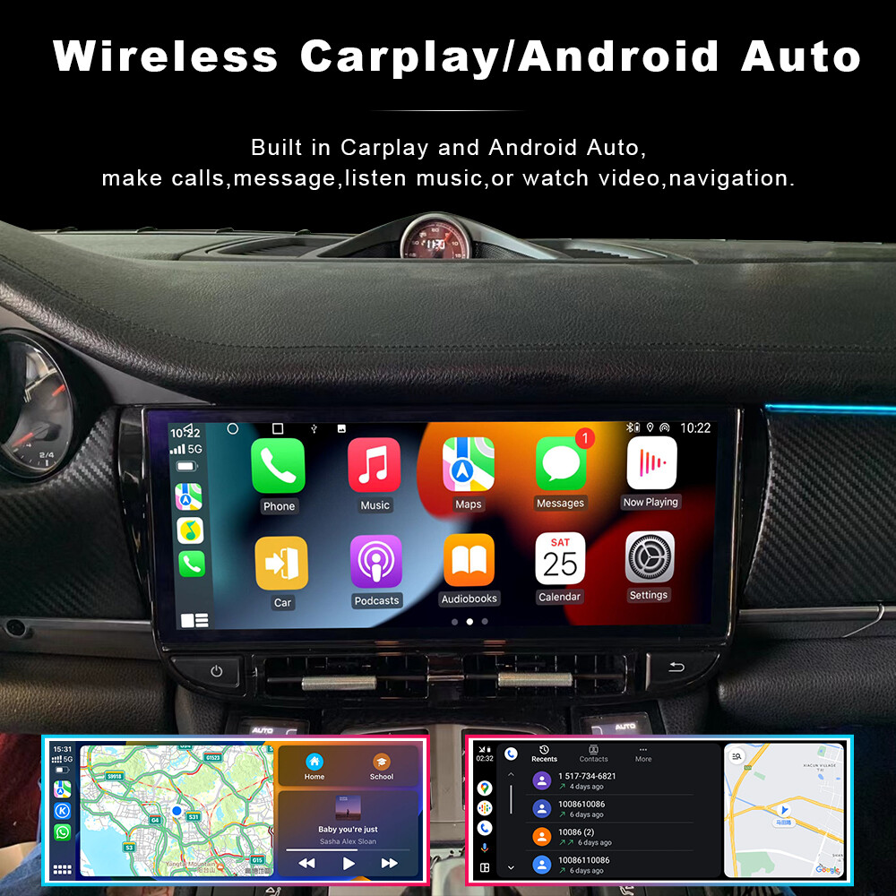 Android Car GPS 12” Radio Stereo Carplay 4+64G For Porsche Panamera 2010-2016