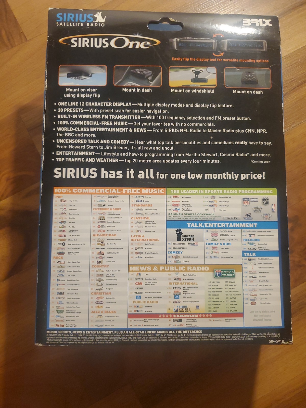Sirius Satellite Radio Sirius One All-In-One Car Kit with remote Sealed Wore Box