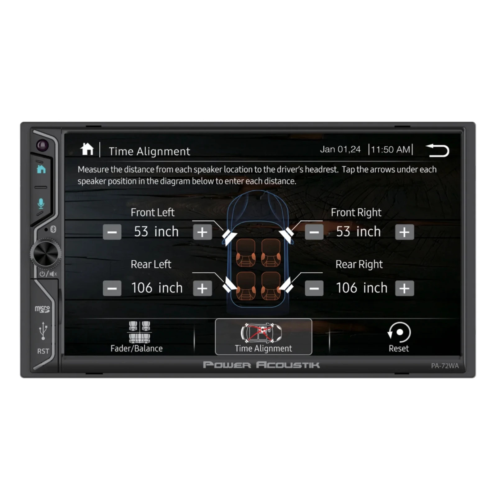 Power Acoustik PA-72WA 2-DIN Car Stereo Head Unit – 7” Touchscreen, Wireless App