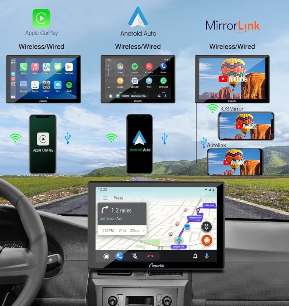 Carpuride W901 Pro Portable Carplay & Android Auto with Dula Bluetooth, 9…