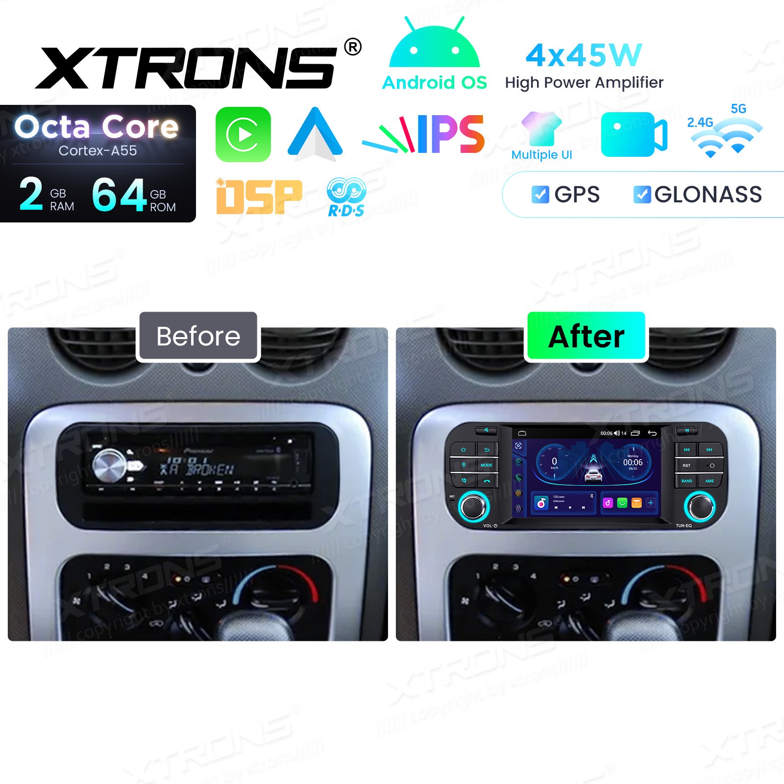 32GB Android 13 For Jeep Wrangler Dodge Chrysler BT Carplay Car Radio GPS Stereo