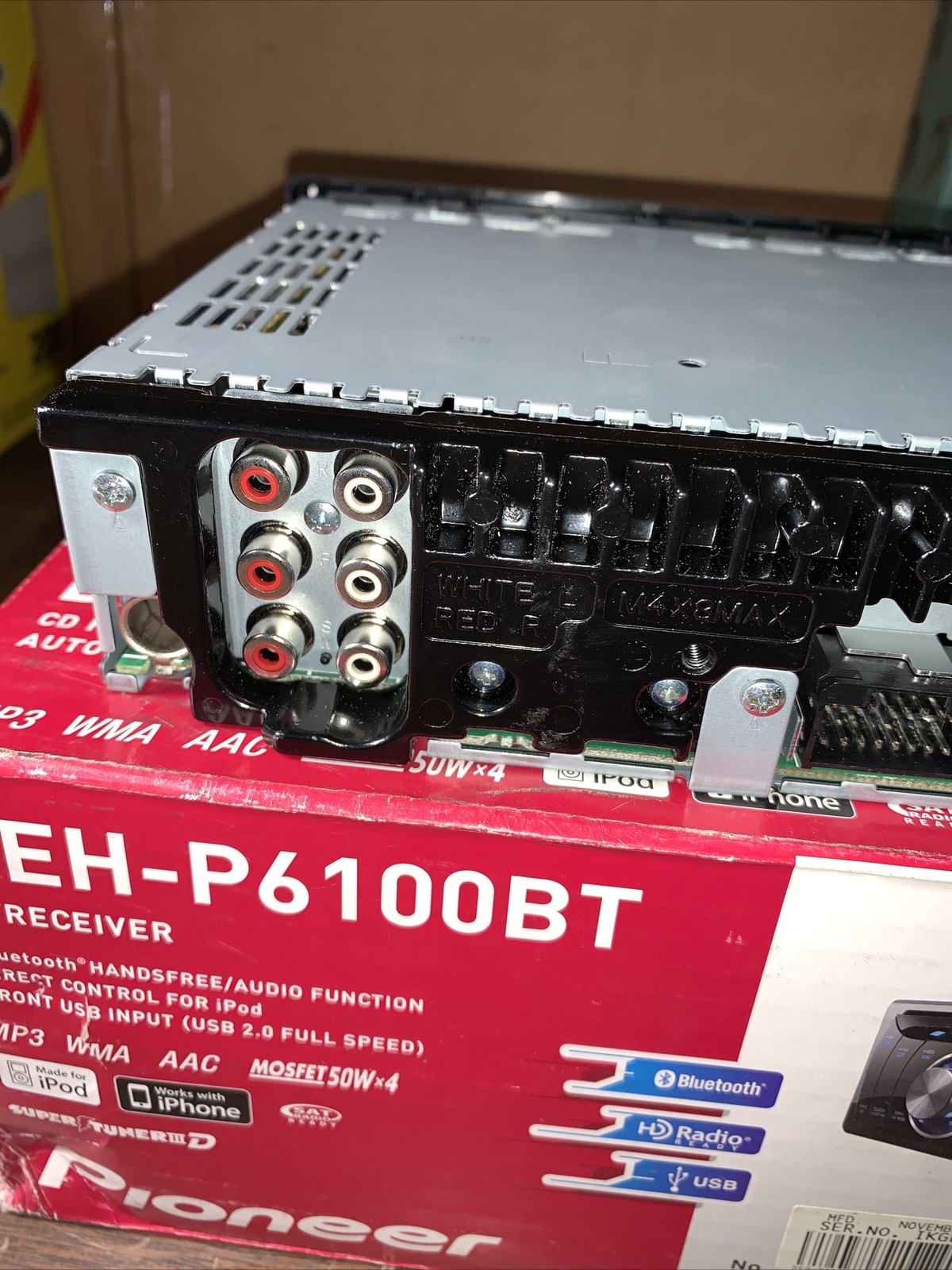 PIONEER DEH-P6100BT CAR CD PLAYER **FACE DOSE NO TURN ON/ MISSING KNOB