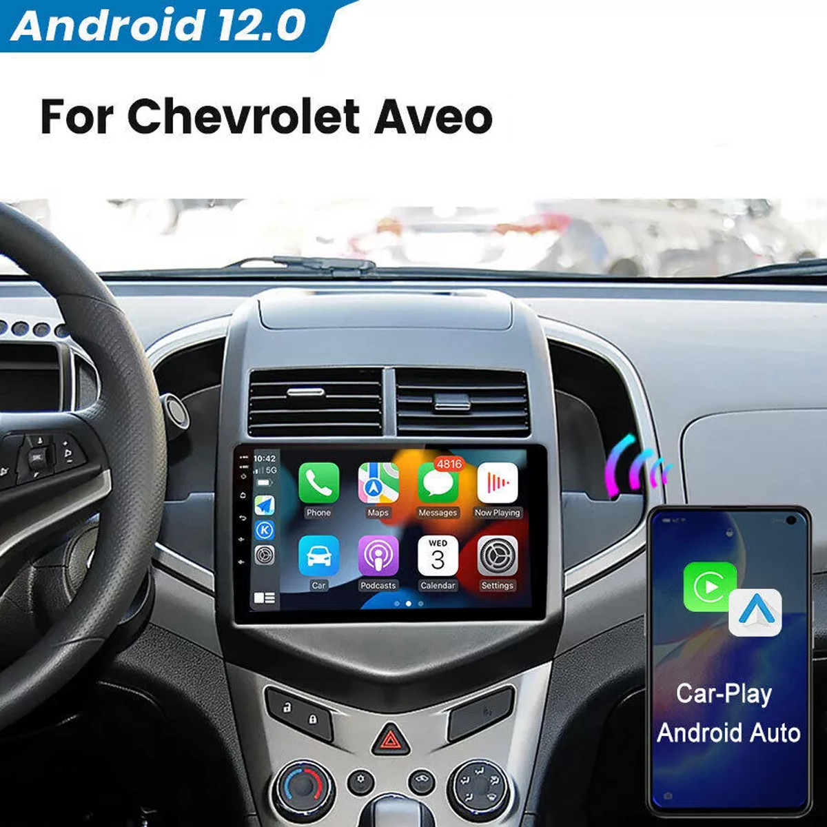 2+32GB For 2012-2015 Chevrolet sonic Aveo Android 12.0 Car Stereo Radio GPS NAVI