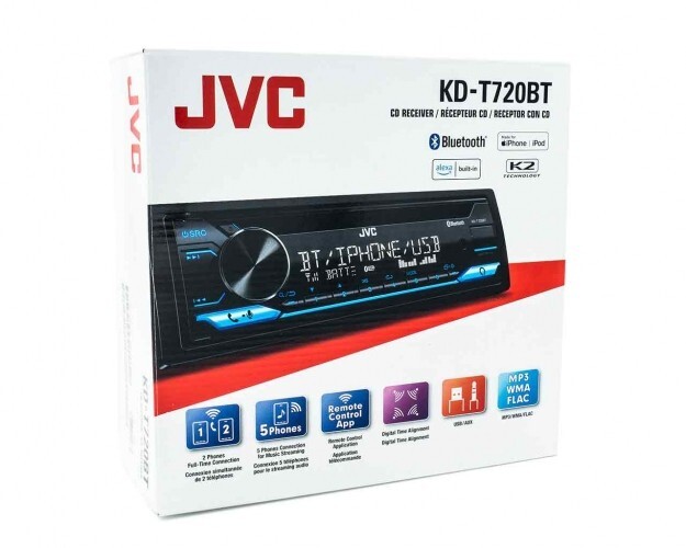 JVC KD-T720BT Bluetooth CD Player Android iPhone Alexa Pandora USB Aux MP3 AM FM