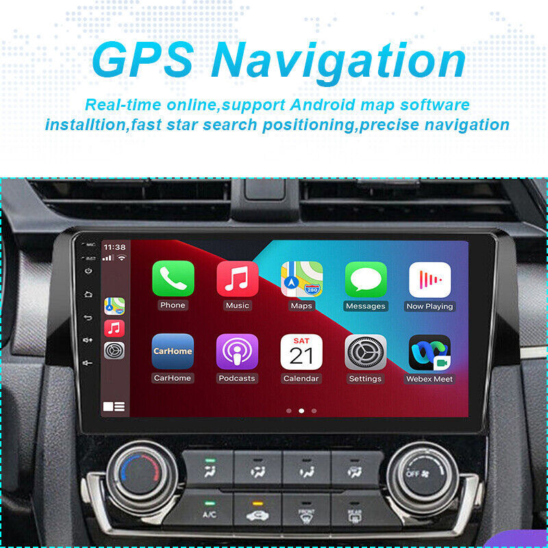 64G Android 15 Carplay Stereo Radio GPS For Honda Civic 2016 2017 2018 2019 2020