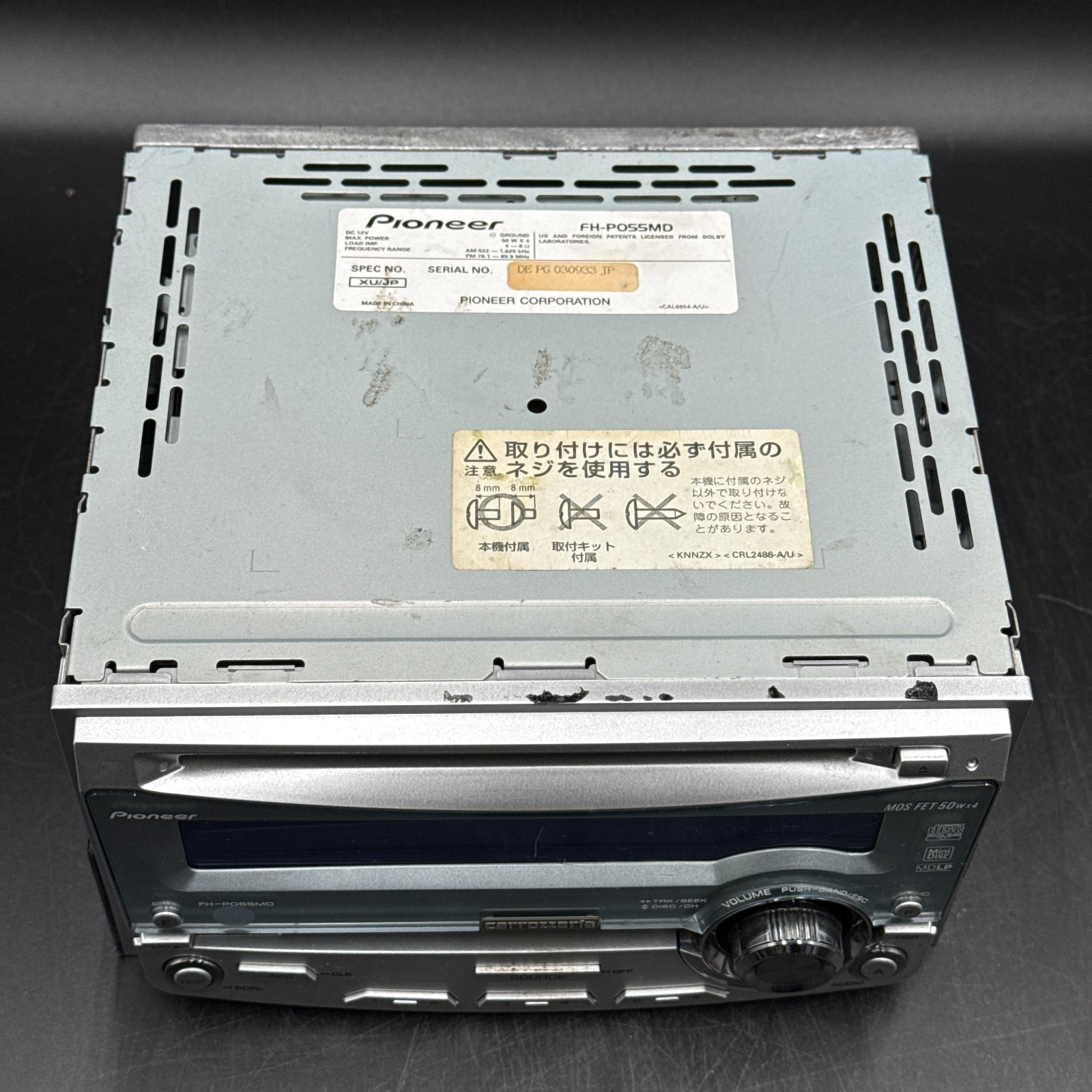 Pioneer Carrozzeria FH-P055MD Car Audio CD MD Bluetooth 2DIN Tested In Stock