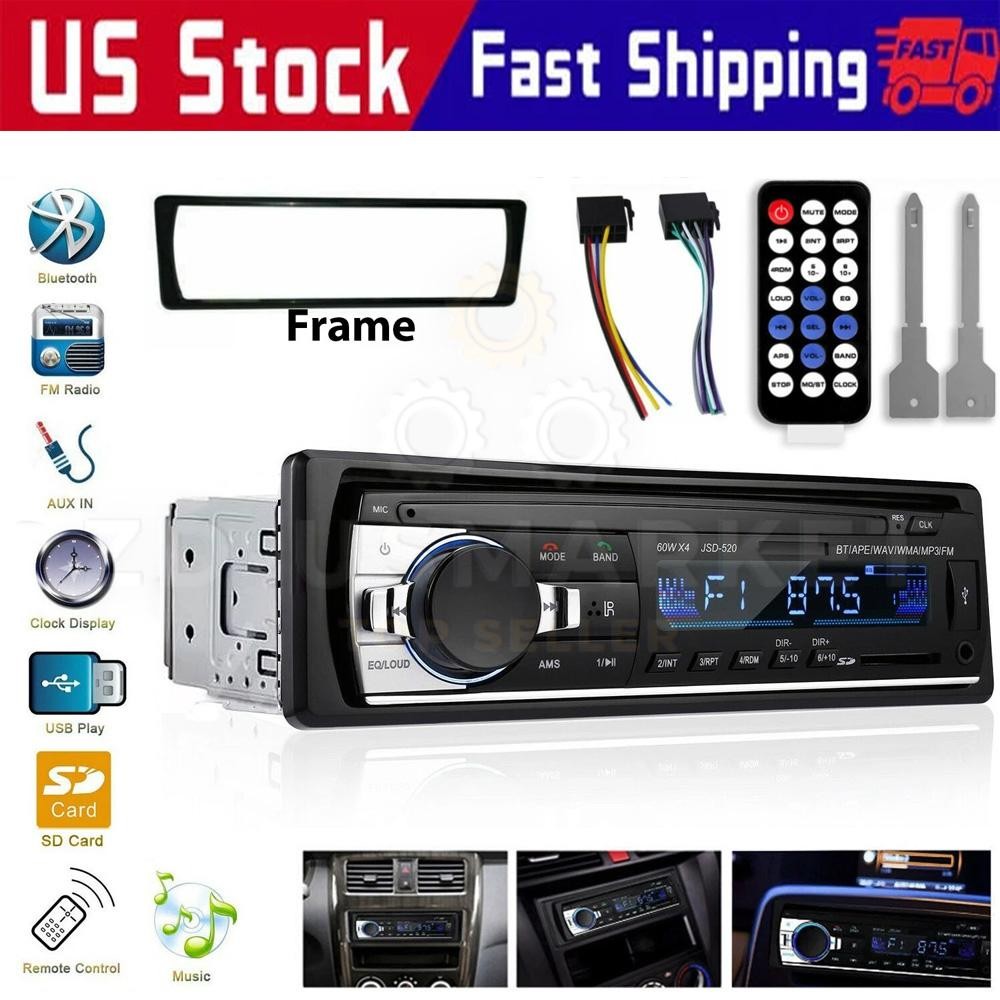 Bluetooth Car Stereo Audio In-Dash FM Aux Input Receiver SD USB MP3 Radio Player