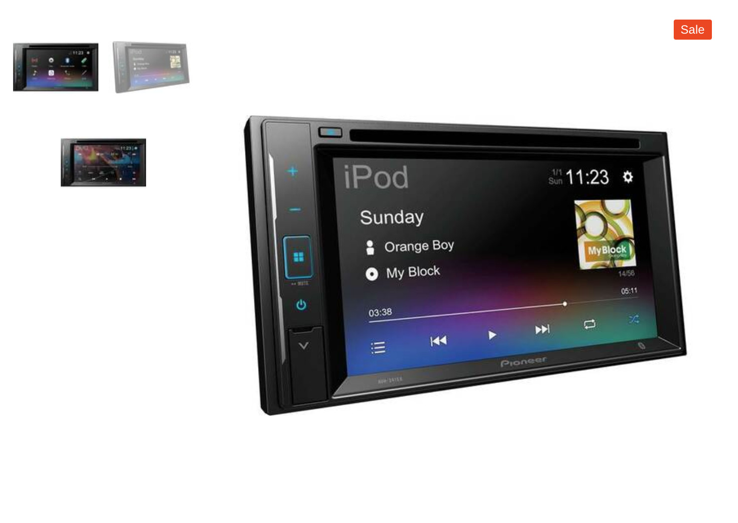 Pioneer D M H-240EX Double DIN MP3/WMA Digital Media Player 6.2″ LCD Bluetooth