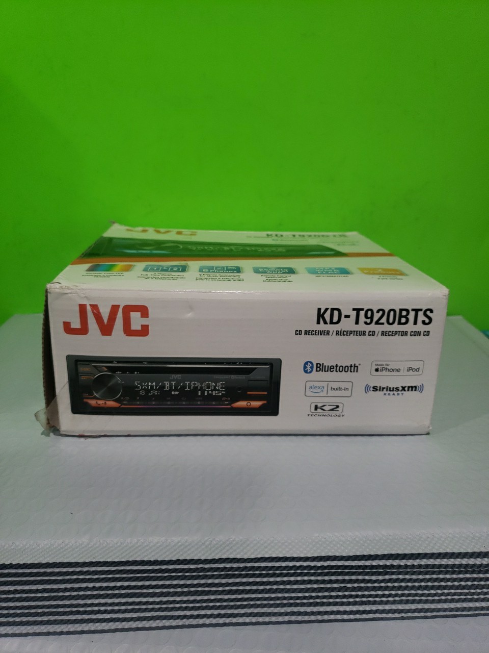 NIB JVC KD-T920BTS 1-DIN, AM/FM/CD Car Audio Receiver w/ Bluetooth USB Open Box