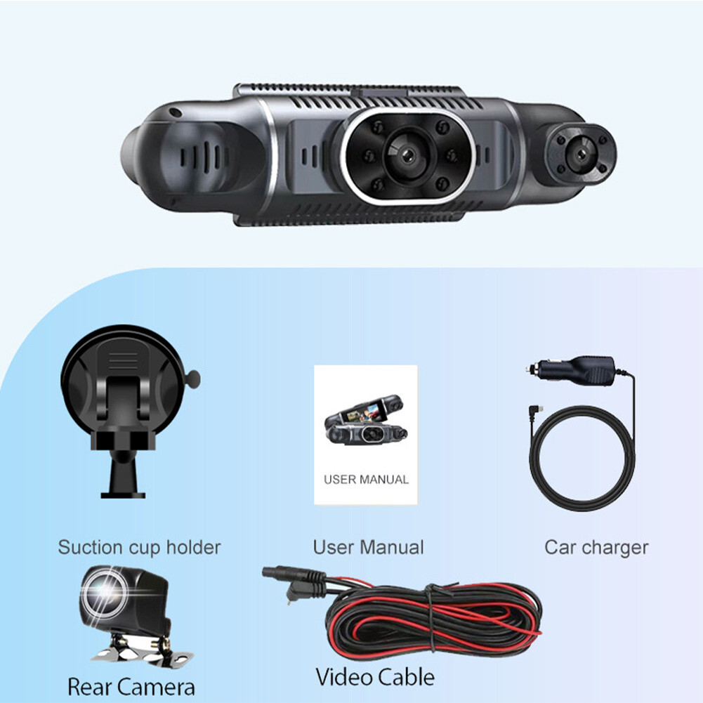 Dash Cam 4 Channel Driving Recorder Car DVR Front Left Right Rear Night Vision