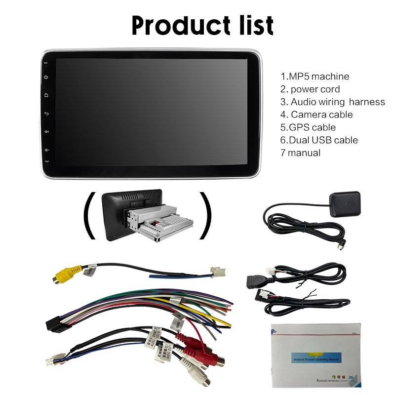 10.1-inch Navigator: Detachable 360° Rotating Head Single Spindle + USB ADAS DVR