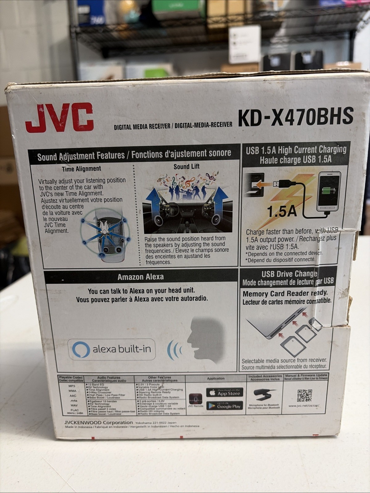 JVC KD-X470BHS Bluetooth Car Stereo Receiver with USB Port – HD AM/FM Radio, MP3