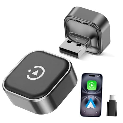 2026 2-in-1 Wireless CarPlay & Android Auto Adapter, Ultra Mini Spedal CL322M