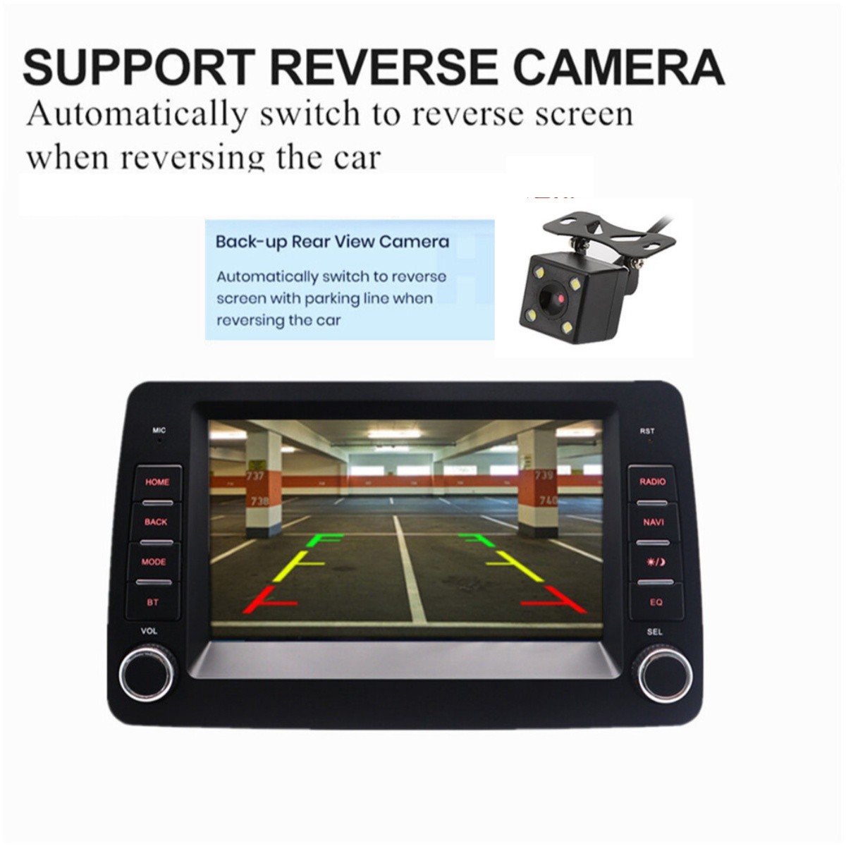 Car Stereo MP5 Player 4+32GB For Android Auto W/Camera For Fiat Panda 2003-2012