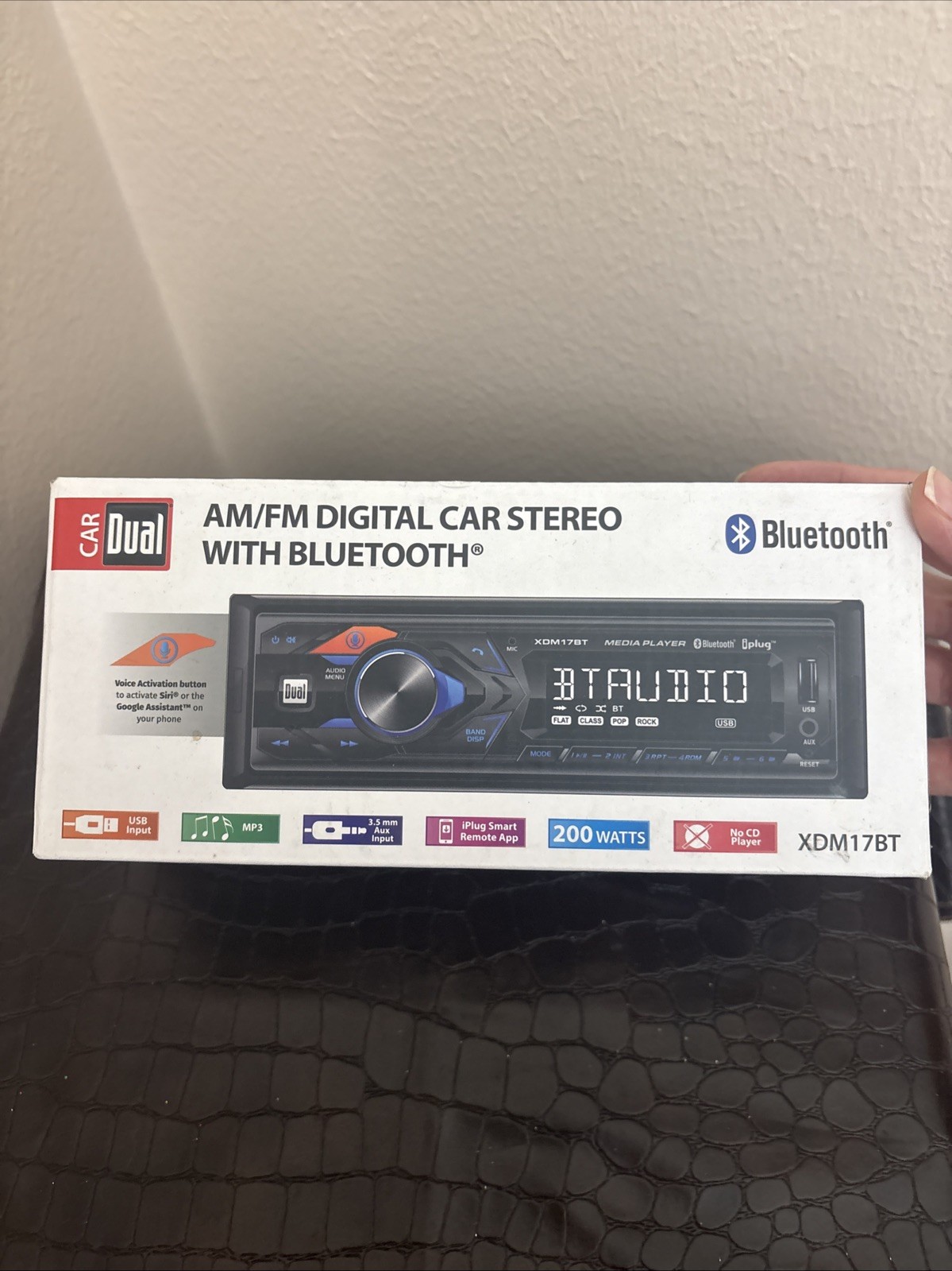 AM/FM Car Stereo Dual XDM17BT, Bluetooth, MP3, 200 W, Voice act. Siri – Google
