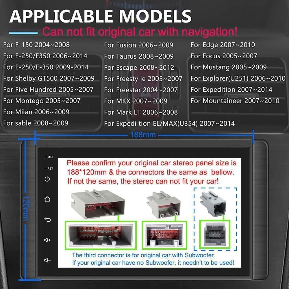 For Ford F-250 F-350 2006-2014 10.1″ Android 14.0 Car Radio Stereo GPS CARPLAY